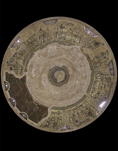 Rotonda - panoramic representation of the dome's mosaic.