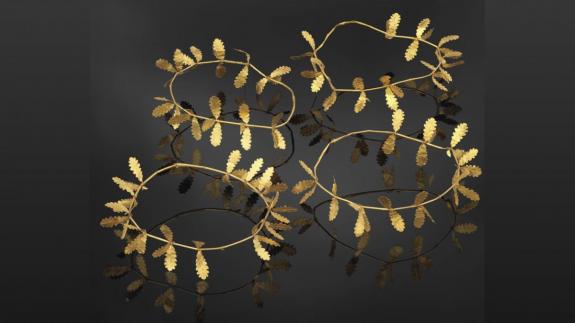 Gigapixel photography -  four gold wreaths from the excavations of Thessaloniki Metro @EFAPOTH