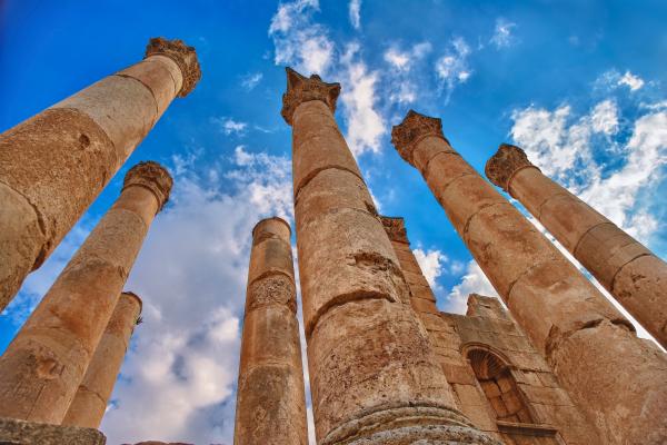 Temple of Zeus in Gerasha, Jordan. Collonade of the vestibule. The photo is part of the photographer's album entitled: “Macedonian Decapolis of Jordan. A photographic itinerary through the lens of Orestis Kourakis".