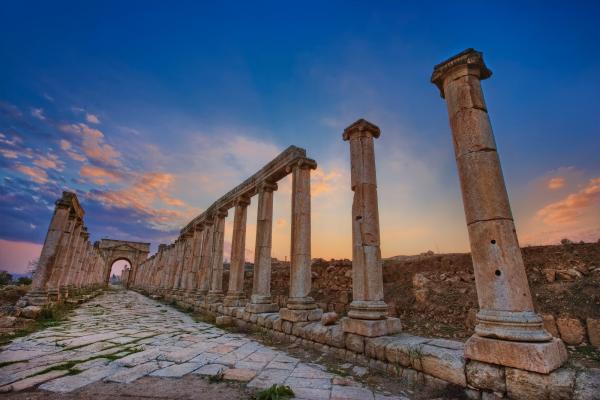 Processional avenue in Gerasha, Jordan. The photo is part of the photographer's album entitled: “Macedonian Decapolis of Jordan. A photographic itinerary through the lens of Orestis Kourakis".