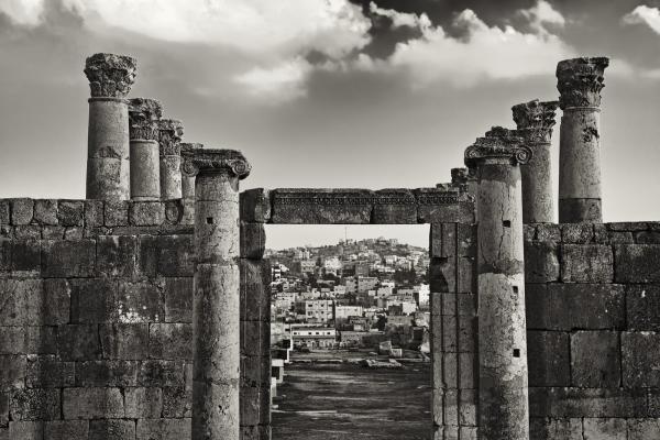 Public building in the Forum in Gerasha, Jordan. The photo is part of the photographer's album entitled: “Macedonian Decapolis of Jordan. A photographic itinerary through the lens of Orestis Kourakis".